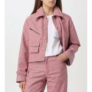 Baum & Pferdgarten Belle Jacket Washed LilacsPink Vegan Suede NEW Size 44 Large